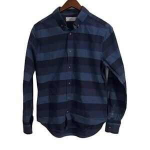 Five Four Navy and Blue Striped Button Down Shirt